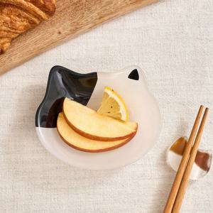 [모던하우스] L 우리집뚱냥이 유리 접시 블랙냥