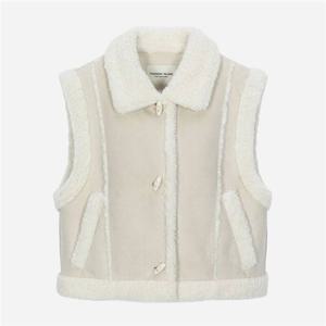 써스데이아일랜드 퍼 배색 무스탕 베스트 T258MVT955W 353890