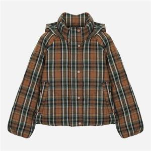 써스데이아일랜드 체크 후드 덕다운 점퍼 T258MDJ932W 352963