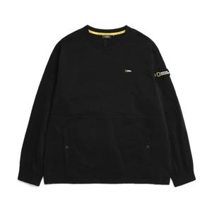 내셔널지오그래픽 N231USW080 우븐 트레이닝 맨투맨 CARBON BLACK