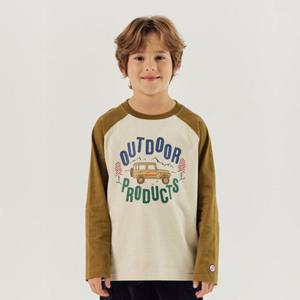[차일디] 아웃도어프로덕츠키즈 (OD243ILS07-CRE) 그래픽 라글란 티셔츠 크림.