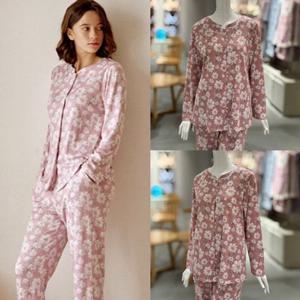 [비너스]자카드 플라워 오픈형 홈웨어 핑크 상의단품 (VEV3887F)