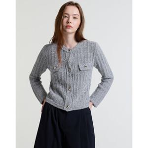 아떼 바네사브루노 여성 24FW 그레이 멀티 크롭기장 가디건 VLSW4D475G2