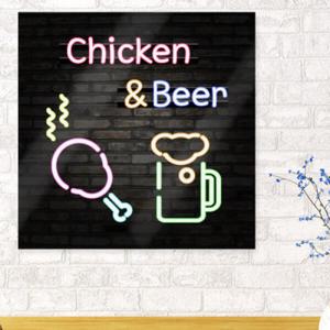 아트박스/꾸밈 id478-아크릴액자_네온사인치킨앤맥주