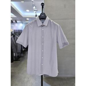 바쏘옴므 세이브존03 바쏘옴므 남자 여름 셔츠 그레이 스판 반팔 체크 남방 BSAGZ2TT52A