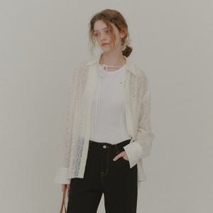 [플랙진]오버사이즈 레이스 패턴 셔츠(PWTF2LSL62W)