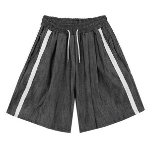 [리빌모아]남자 원턱 테이프 데님 밴딩 하프팬츠 DS-JEH-Q273-흑