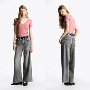 [타미진] 여성 T32F6NEW37TWT1 와이드 핏 찰리 데님 팬츠 여자 기본 흑청바지 SC