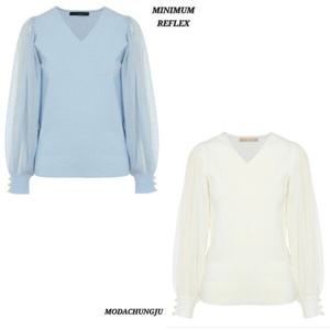 [미니멈]MD 시스루 슬리브 브이넥 니트 MD MXBAKU3060 MD_CJ