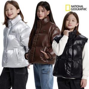 내셔널지오그래픽키즈  (K254UPD020) 글로시 2WAY 패딩 남여공용 조끼 점퍼 투웨이