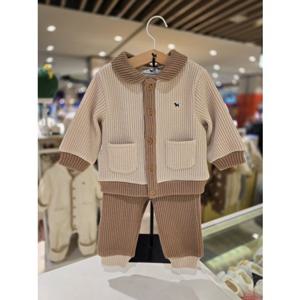 [블루독베이비] 25 FW(크림)BLUEDOG 가디건 상하세트(45C1361001)유아 아가옷 백일 돌 선물 조카 등원 (45C