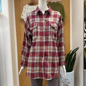 클리지 DP01 어텀 롱 프리 체크 셔츠 CP7WBL02