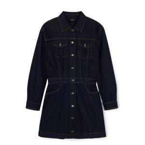 MLB 여성 베이직 스몰로고 긴팔 데님 원피스 A5 3FDDB0144 50NYD