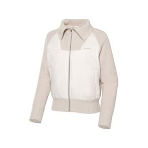 [와이드앵글]CO 우븐 패치 패딩 풀집업 스웨터 WWW23K15E2