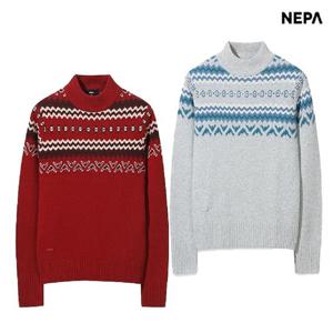 [네파] 여성 노르딕 패턴 니트 스웨터 티셔츠 7L85904