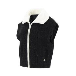 [엘르골프]인조퍼 배색 풀오픈 니트 베스트6k83101