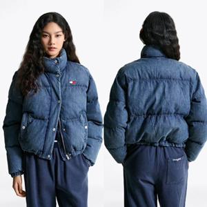 [타미진] 여성 루즈핏 T32F7WJC31TWL1 여자 기본 데일리 중청 데님 패딩 자켓 SC