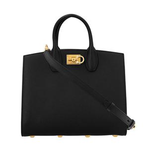 페라가모 21 0398 0740941 간치니 스튜디오 박스 미디움 탑 핸들 토트백