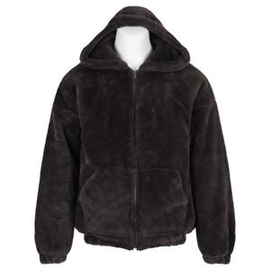 남자 겨울 세미 오버핏 극세사 후드집업 점퍼 RB-JUW-Q055-먹색