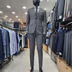 런던포그 HL01 그레이 글렌체크 정장 Zlfsc100