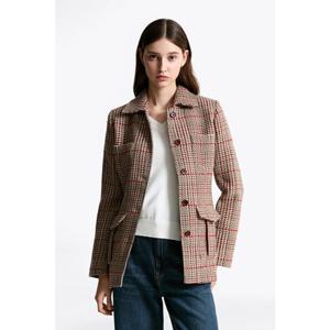 [타미힐피거종합관] 여성 체크 패턴 레이디 재킷 (T22F7WJC061WT1 0OG)