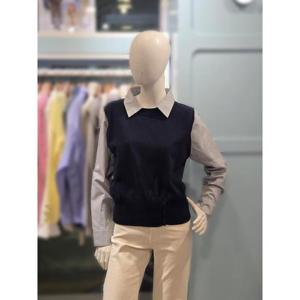 클리지 세이브존03 클리지 스트라이프셔츠배색 니트 AQCP1WKT21A