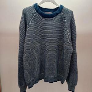 Latium HC06 기장 품편한 단가라 스트라이프 라운드 기모 니트티 T2611sw06N