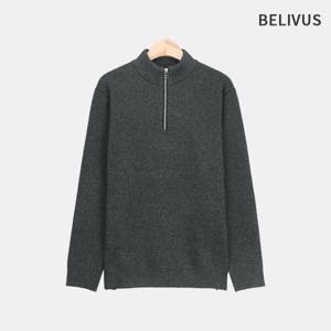 [빌리버스]빌리버스 남자 기모 하프 집업 데일리 니트 BBLT054