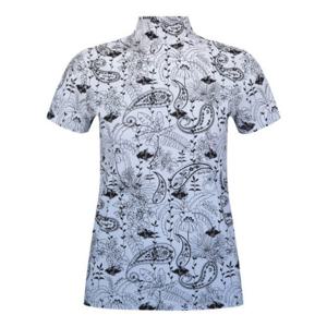 파리게이츠골프반팔티 NQC 521D1TI102_BL 여성 바니 페이즐리 모크넥 쿨링 반팔 티셔츠