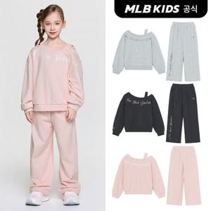 [MLB키즈 공식]26SS 스트릿 걸즈 레터링 레이어드 맨투맨 세트 (3color) 7FS2B0561
