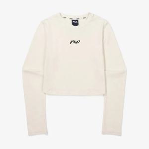 [휠라(프리미엄)]스몰로고 면스트레치 라운드 긴팔티 FS2RLF3151FSAD