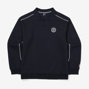 [휠라(프리미엄)]레터링 면혼방 카라 맨투맨 FS2POF3312XINA