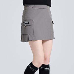 챌린저 여성 포켓 디테일 플리츠 큐롯 스커트 카키베이지 CHE3WSK5964KB