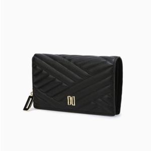 [닥스핸드백] 블랙 칼라일 엠보 소가죽 골드 DD 중지갑 DCWA6E270BK