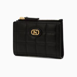 [헤지스ACC] 블랙 이니셜로고 소가죽 반지갑 HIWA6E770BK