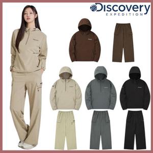 [백화점]디스커버리 [택가 278,000원] 24FW 이월/할인 여성 우븐 에센셜 트레이닝 후드 아노락 반집업/스트링 와이드팬츠 세트 DWTR36044,DWTP36044-GSAN