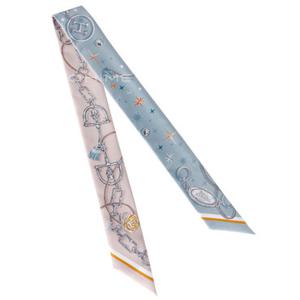 [오늘발송][선물포장] 에르메스 스카프 C'EST LA FETE TWILLY 트윌리 실크 블루그라시에/로즈