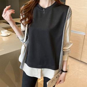 나바바 / NB1099 캐주얼 투인원 단가라 블라우스