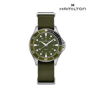 [해밀턴]H82241961 카키 네이비 스쿠바 쿼츠 37mm
