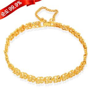 [골드모아] 여자 순금 팔찌 37.5g 24K [클로버꽃]