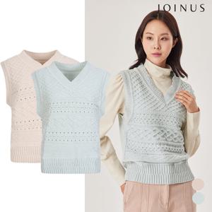 브이 꽈배기 패턴 니트 베스트_CCCS0-WSV010