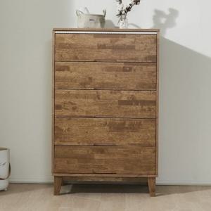 G4101 고무나무 원목 5단 서랍장 800