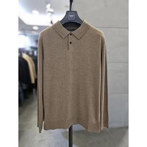 바쏘옴므 세이브존03 바쏘옴므 남자 베이지  블렌드 긴팔 니트 카라티 WSAGZ3WT03A