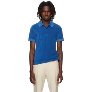 톰포드 폴로셔츠 블루 타월링 폴로 셔츠 251076M212023