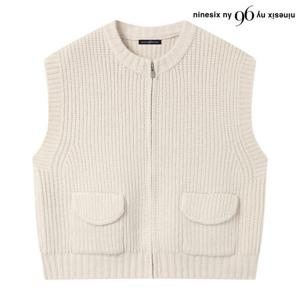 [나인식스뉴욕]하찌 집업 포켓 니트 베스트 (NP4VW002L0)