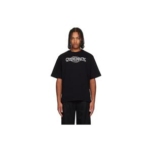 카사블랑카 티셔츠 블랙 카사블랑카 크롬 오버사이즈 티셔츠 252195M213032