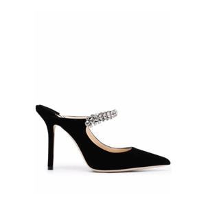 지미추 크리스털 장식 포인티드 토 뮬 BING100VEL