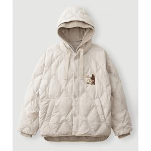 [지프] 여성 니트 후드 다이아 퀼팅 다운 자켓 점퍼 JQ4JPF305