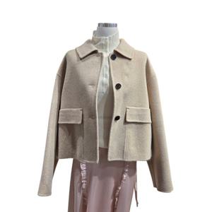 [쥬크]싱글 카라 울 블렌디드 숏 코트  Z254MSG503