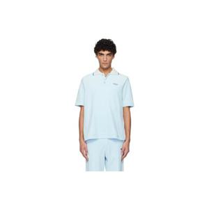 카사블랑카 폴로셔츠 블루 벨루어 폴로 셔츠 261195M212008